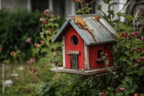 House for a bird to my garden. Generative AI © AkuAku