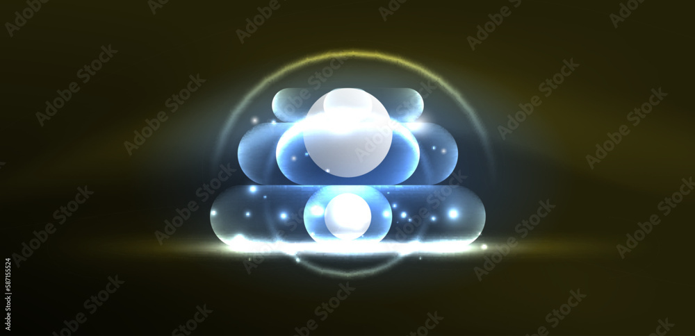 Abstract glowing neon light techno circles background Abstract glowing neon light techno circles background