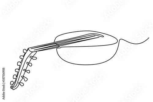 traditional oud musical instrument line art