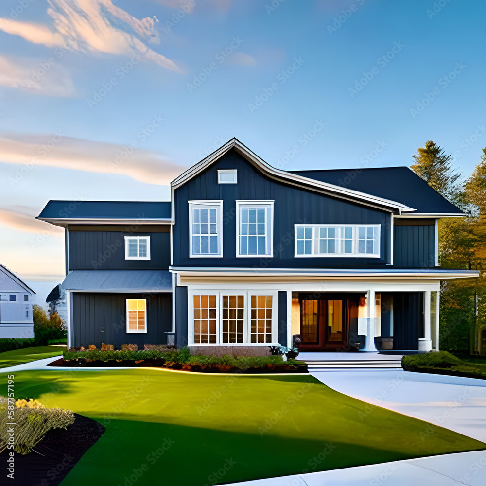 Obraz premium modern house on a day