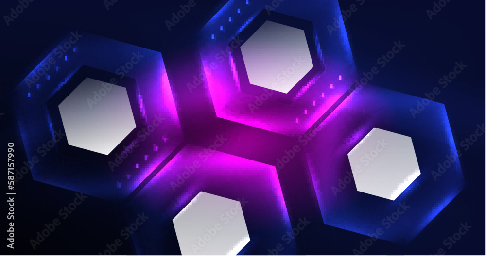 Abstract background neon hexagon vector illustration Abstract background neon hexagon vector illustration