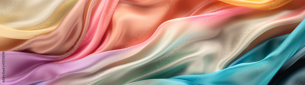Rainbow pastel gradient silk satin for texture background. Generative Ai Rainbow pastel gradient silk satin for texture background. Generative Ai