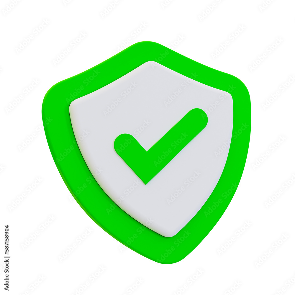 3d minimal turn on security protection. open protection system. Guard shield and checkmark. 3d illustration. 3d minimal turn on security protection. open protection system. Guard shield and checkmark. 3d illustration.
