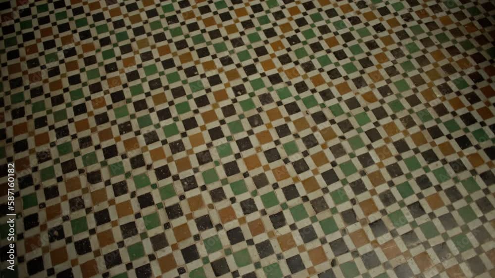 Beautiful mosaic pattern on a floor in a temple in Morocco Beautiful mosaic pattern on a floor in a temple in Morocco