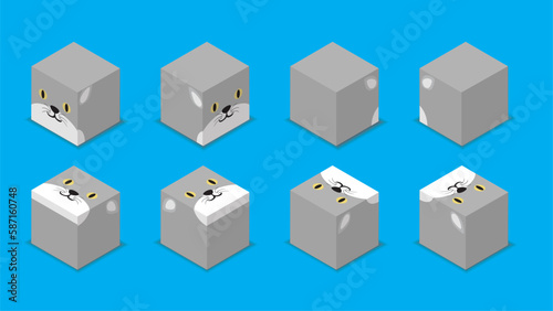 Fotografie Animal Dice 3D Character Animal Burmilla Cat Cartoon Vector