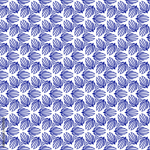 Ornate design with blue indigo color
