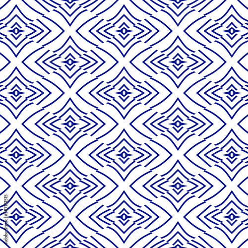 Ornate design with blue indigo color