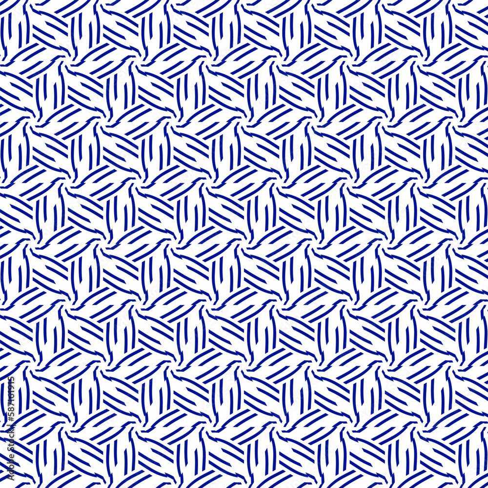 Abstract seamless vector ornamental pattern for fabric in indigo color. Abstract seamless vector ornamental pattern for fabric in indigo color.