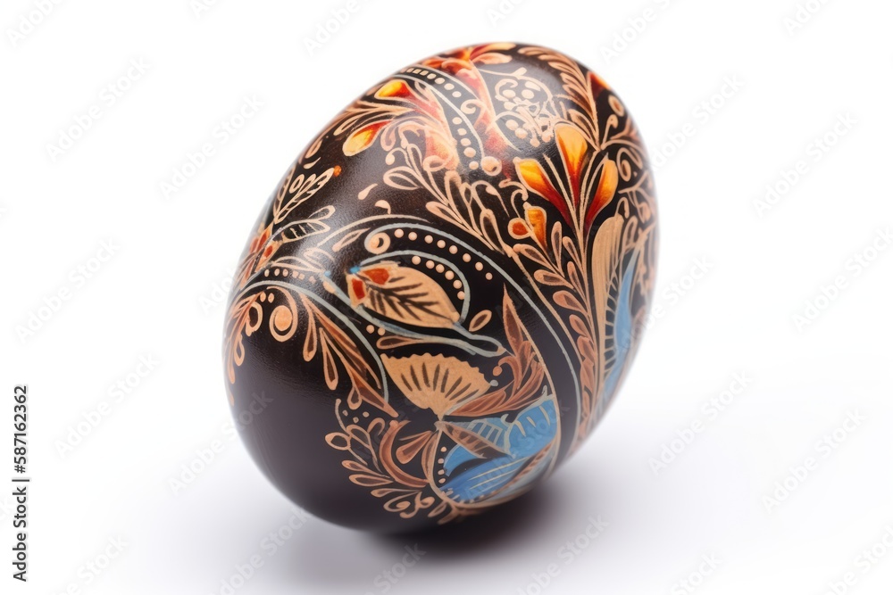 Decorated Easter egg on white background Decorated Easter egg on white background