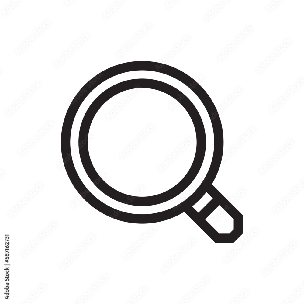 Search Business icon with black outline style. find, glass, look, zoom, exploration, research, tool. Vector illustration Search Business icon with black outline style. find, glass, look, zoom, exploration, research, tool. Vector illustration