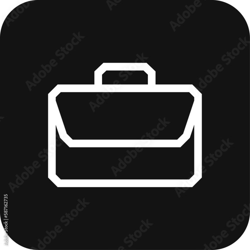 Work bag Business icon with black filled line style. case, suitcase, briefcase, office, document, baggage, professional. Vector illustration