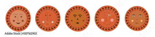 Male bizarre visage, abstract personage, mascot design, funny face, cute icon