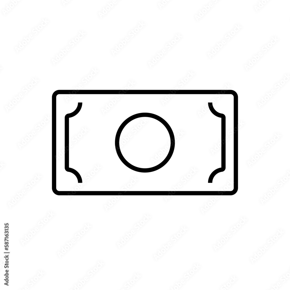 Money Business icon with black outline style. cash, payment, finance, dollar, coin, investment, pay. Vector illustration Money Business icon with black outline style. cash, payment, finance, dollar, coin, investment, pay. Vector illustration