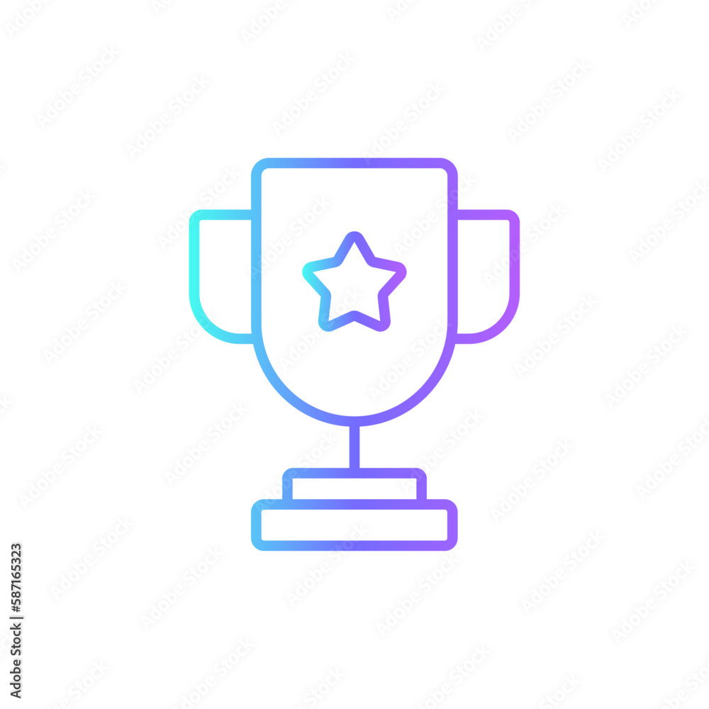 Trophy Business icon with blue duotone style. winner, cup, reward, success, award, champion, star. Vector illustration