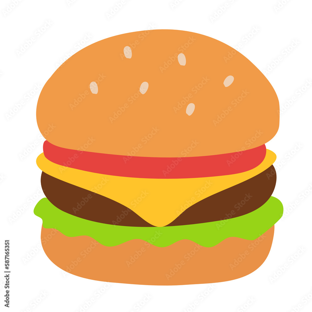 Cute cartoon hamburger Cute cartoon hamburger