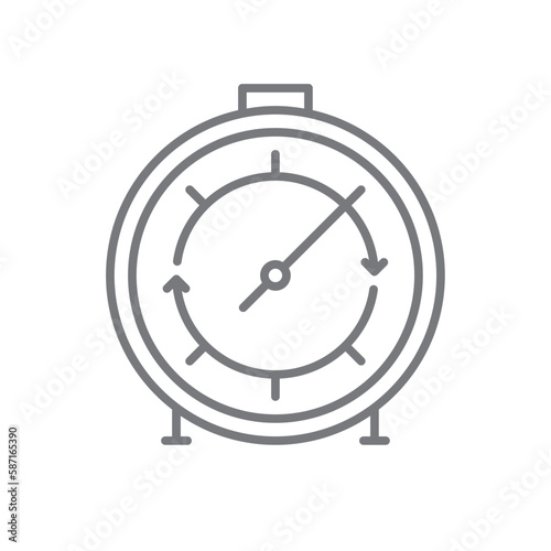 Timer Business icon with black outline style. time, clock, watch, stopwatch, speed, hour, alarm. Vector illustration