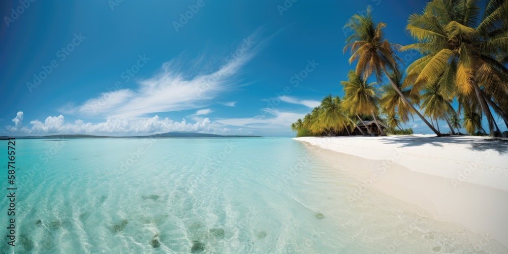 Fototapeta premium Beautiful sandy beach. Gen AI