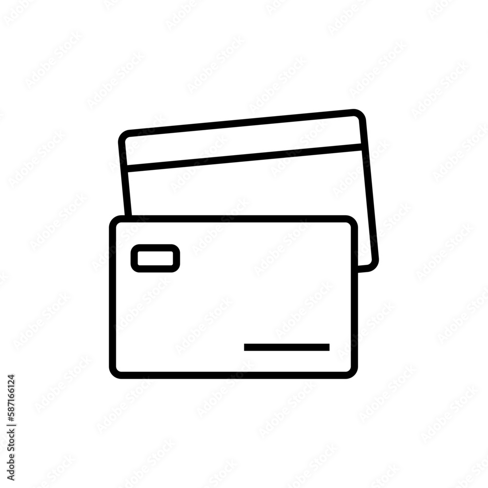 Credit card Business icon with black outline style. bank, finance, money, pay, debit, buy, payment. Vector illustration Credit card Business icon with black outline style. bank, finance, money, pay, debit, buy, payment. Vector illustration