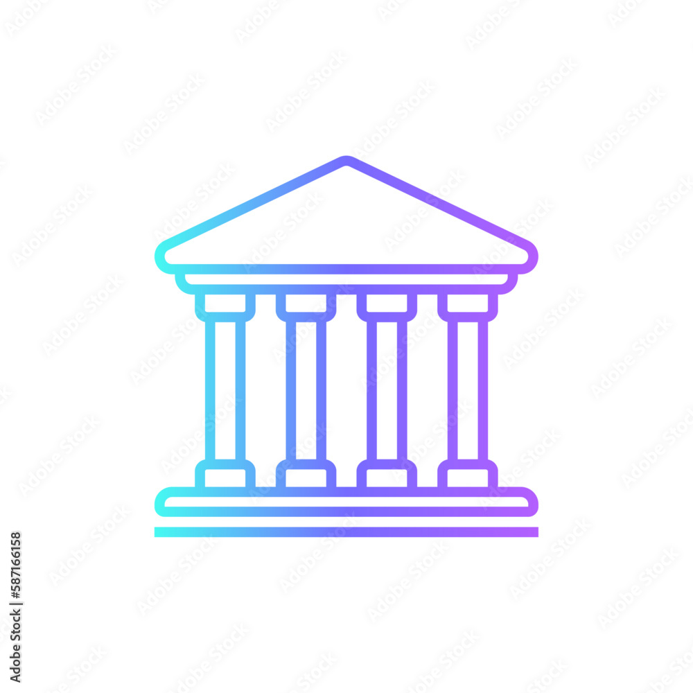 Courthouse Business icon with blue duotone style. bank, building, architecture, government, museum, university, construction. Vector illustration