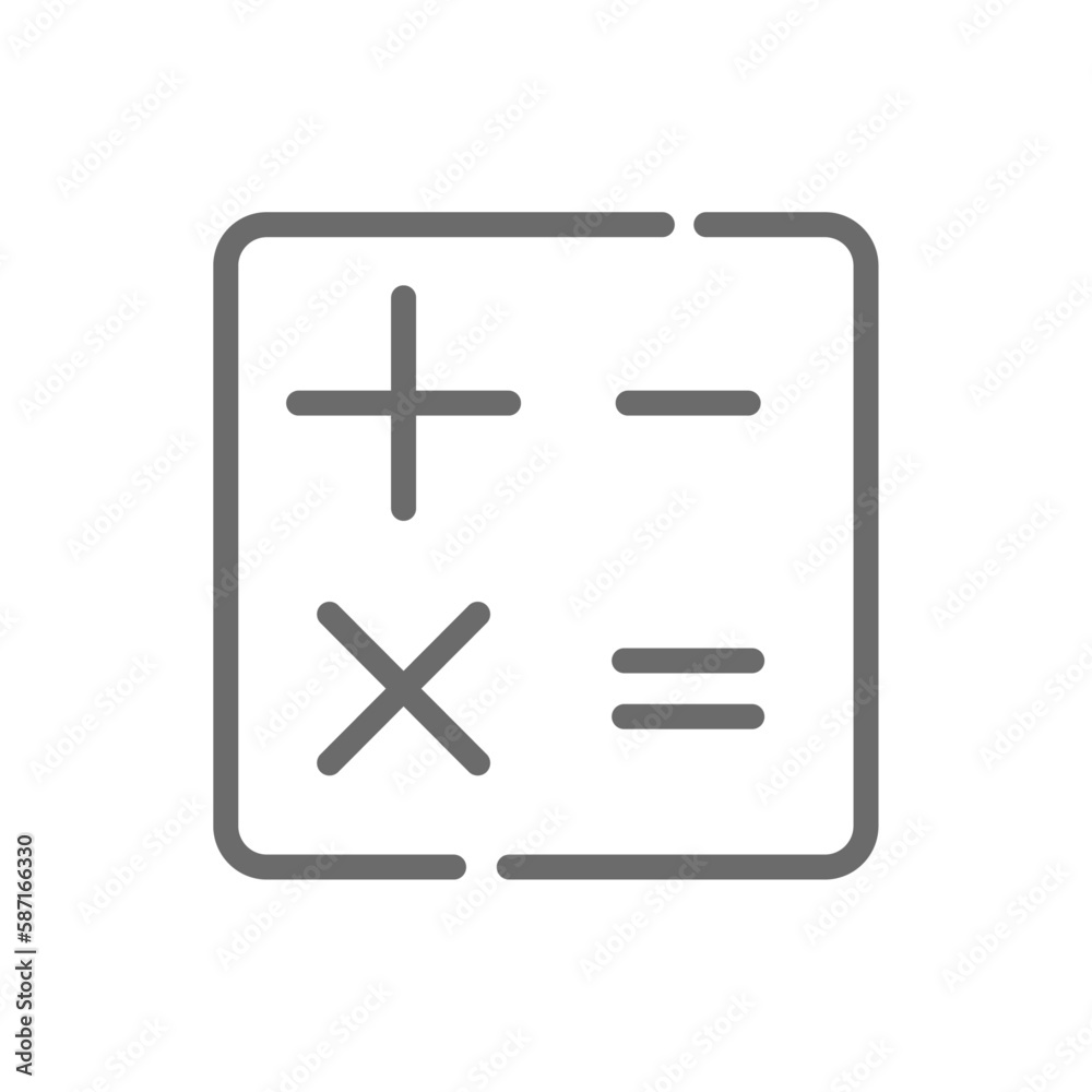 Calculation Business icon with black outline style. calculate, finance, management, money, calculation, accounting, calculator. Vector illustration Calculation Business icon with black outline style. calculate, finance, management, money, calculation, accounting, calculator. Vector illustration
