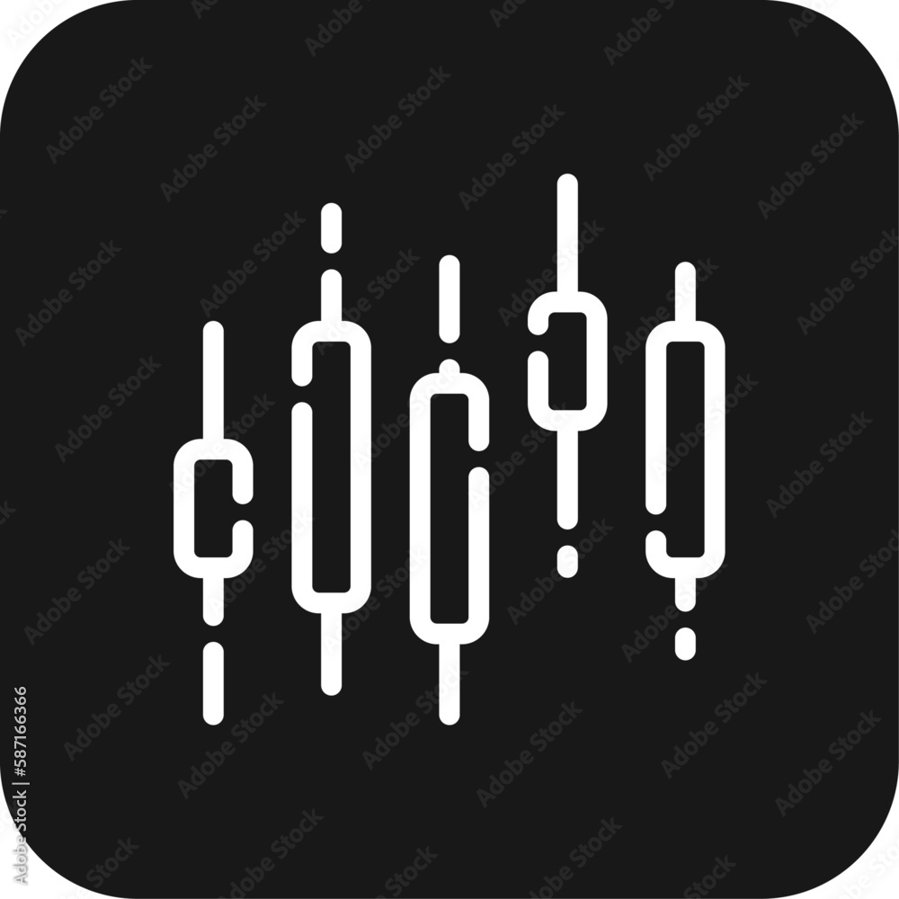 Candlestick Business icon with black filled line style. finance, chart, diagram, growth, report, stock, investment. Vector illustration