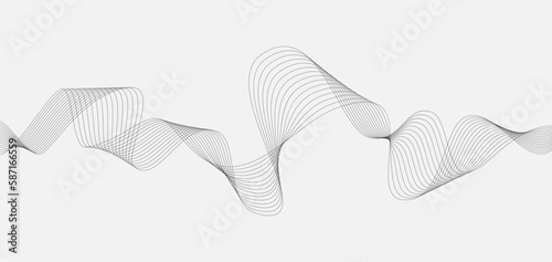 Wave Sound in abstract style on  light background. Bundle of digital signal wave lines. Human voice vibration, song waveform digital spectrum, sound pulse, waveform  equalizer. Vector Illustration.