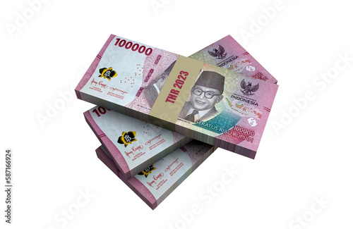 Rupiah indonesia money paper banknote thr white background