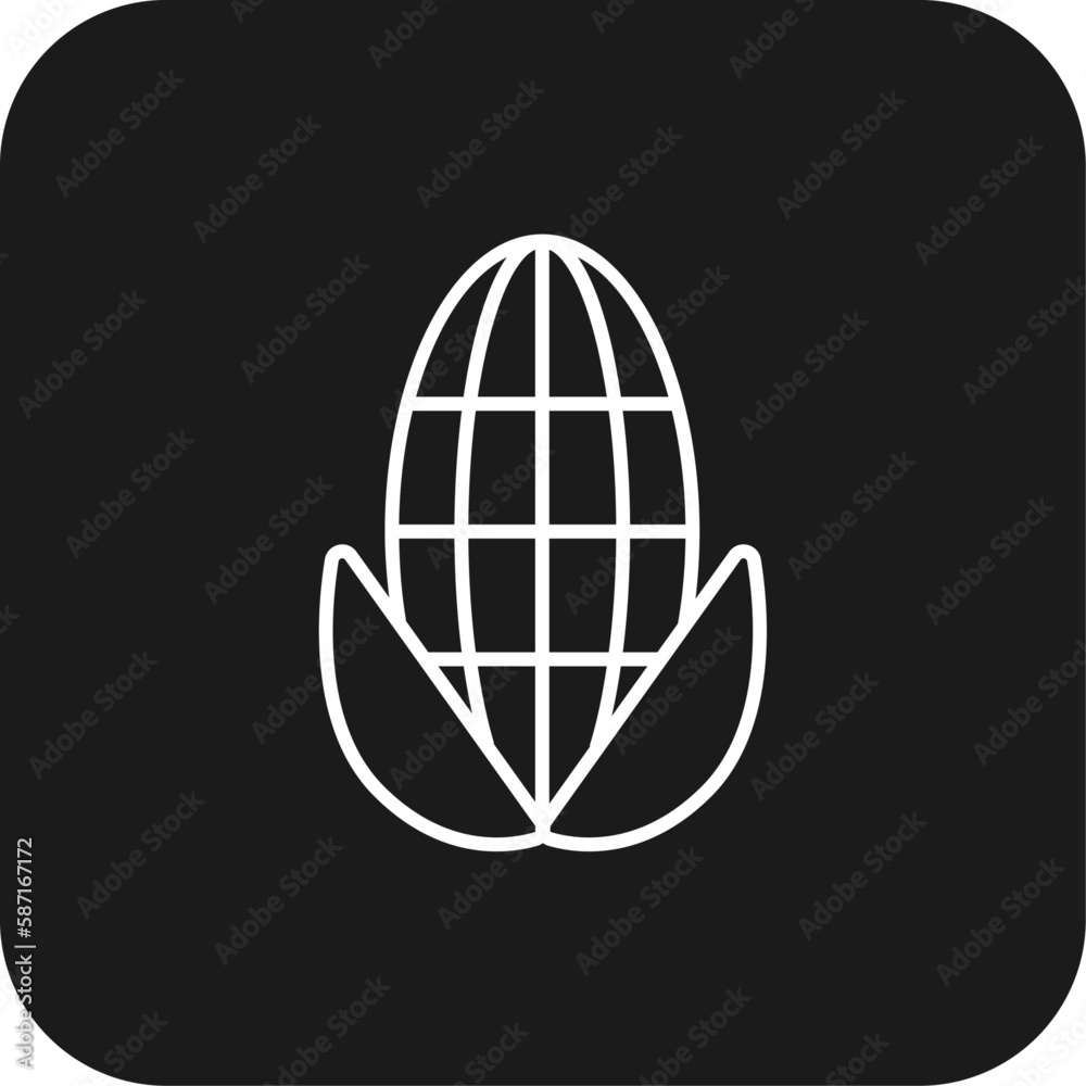 Corn Eco friendly icon with black filled line style. food, organic, natural, vegetable, nutrition, vegetarian, plant. Vector illustration Corn Eco friendly icon with black filled line style. food, organic, natural, vegetable, nutrition, vegetarian, plant. Vector illustration