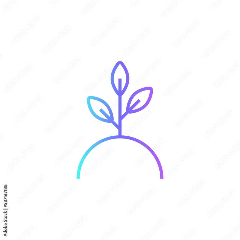 Plant buds Eco friendly icon with blue duotone style. leaf, plant, growth, seed, garden, organic, environment. Vector illustration Plant buds Eco friendly icon with blue duotone style. leaf, plant, growth, seed, garden, organic, environment. Vector illustration