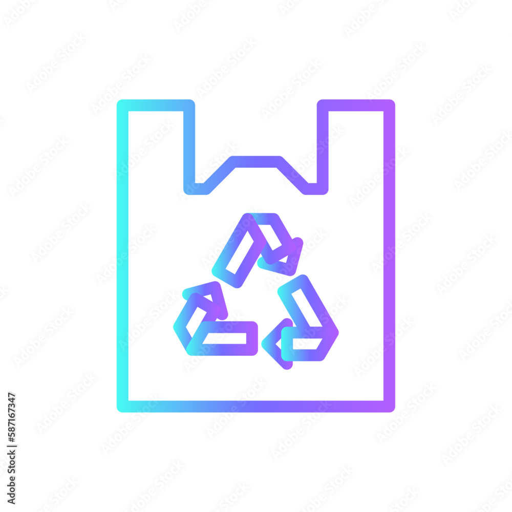 Organic bag Eco friendly icon with blue duotone style. package, environment, plastic, ecology, trash, waste, green. Vector illustration