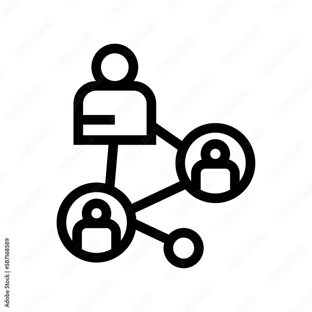 Connection teamwork and Management icon with black outline style. teamwork, business, meeting, team, people, group, businessman. Vector Illustration Connection teamwork and Management icon with black outline style. teamwork, business, meeting, team, people, group, businessman. Vector Illustration