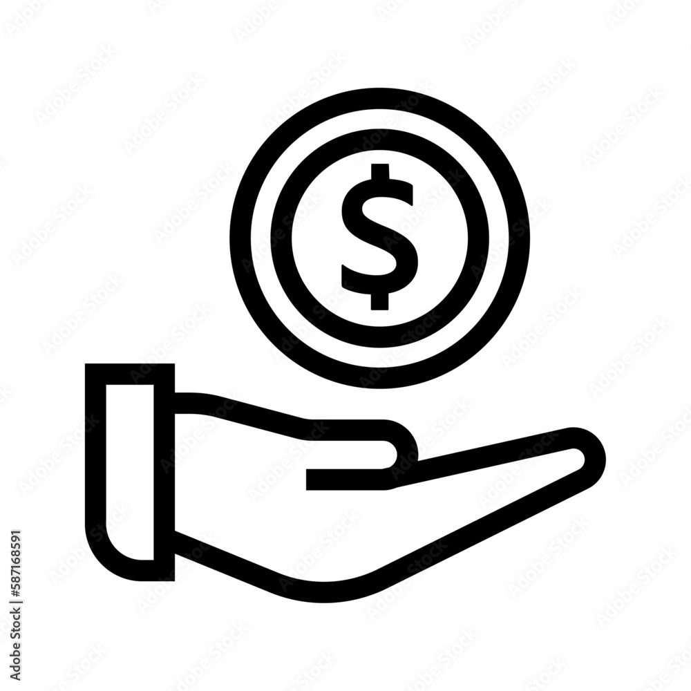 Profit teamwork and Management icon with black outline style. teamwork, business, work, office, management, group, people. Vector Illustration Profit teamwork and Management icon with black outline style. teamwork, business, work, office, management, group, people. Vector Illustration
