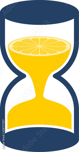 Hour glass with lemon inside