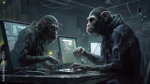 crazy monkeys, Generative AI.