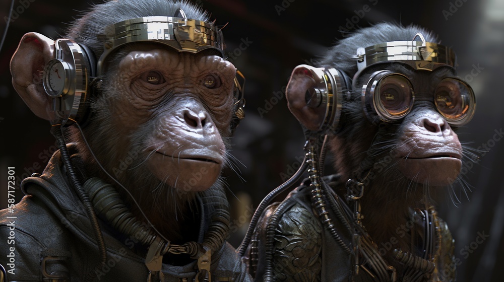 crazy monkeys, Generative AI. crazy monkeys, Generative AI.