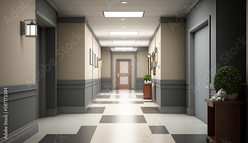 Hallway the emergency room and out patient hospital Generative Ai