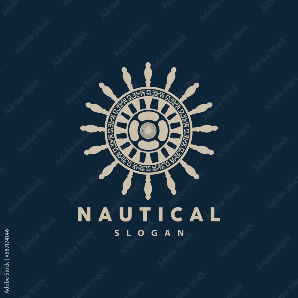 Ship Steering Logo, Steering Wheel Boat Ship Yacht Compass Vector, Elegant Simple Minimalist Design Ocean, Sailing Ship Steering Logo, Steering Wheel Boat Ship Yacht Compass Vector, Elegant Simple Minimalist Design Ocean, Sailing