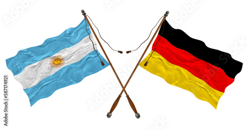 National flag of Germany and Argentina. Background for designers