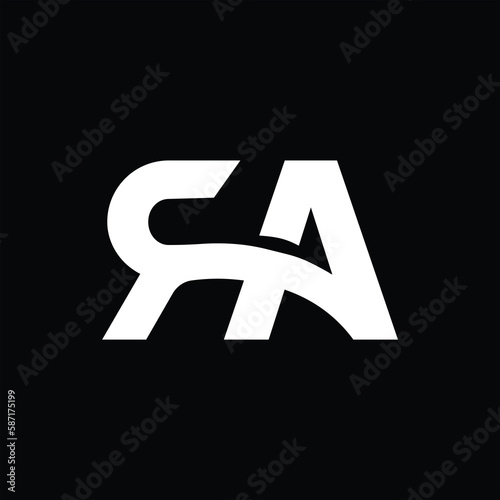 RA initial logo design simple icon template