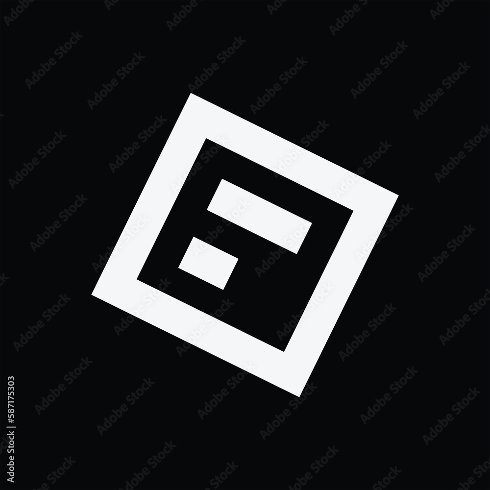 F letter with box logo combination design F letter with box logo combination design
