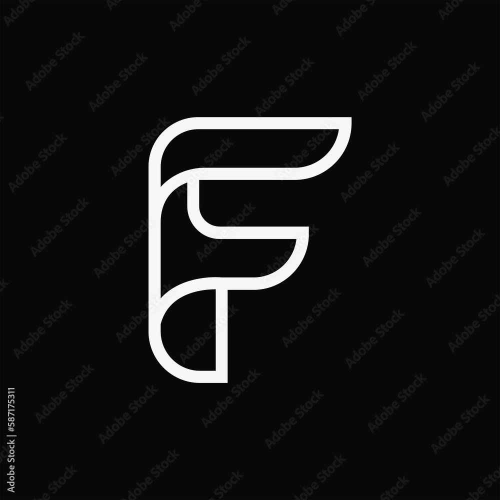 F initial design logo simple icon