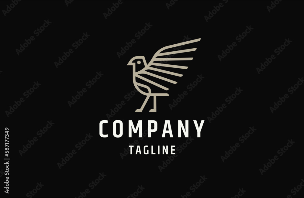 Obraz premium Fly Bird animal logo icon design template flat vector
