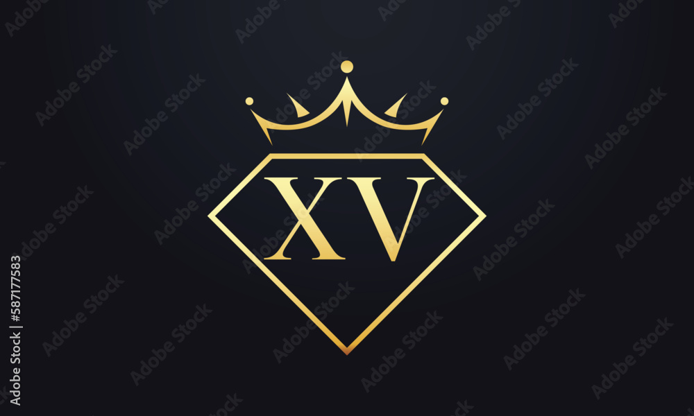 Diamond crown vector. Luxury queen logo for jewelry vector with letters Diamond crown vector. Luxury queen logo for jewelry vector with letters
