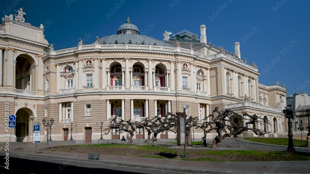 Opera and Ballet Theater in Odessa, Ukraine, on a sunny day Opera and Ballet Theater in Odessa, Ukraine, on a sunny day