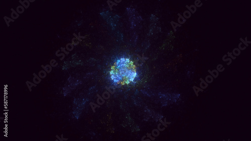 3D rendering abstract fractal light background