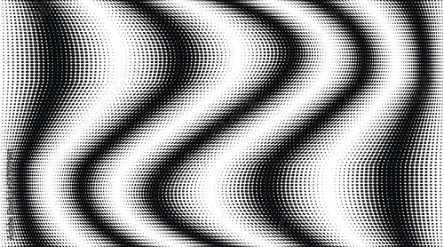 Wavy halftone dots pattern texture background. Vector illustration 