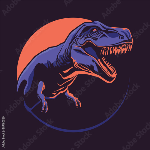 tyrannosaurus illustration for t shirt design