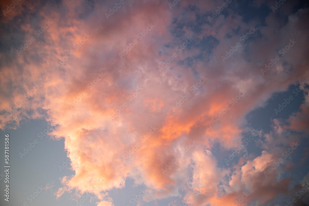 Photographic shot of the colors of the clouds at sunset