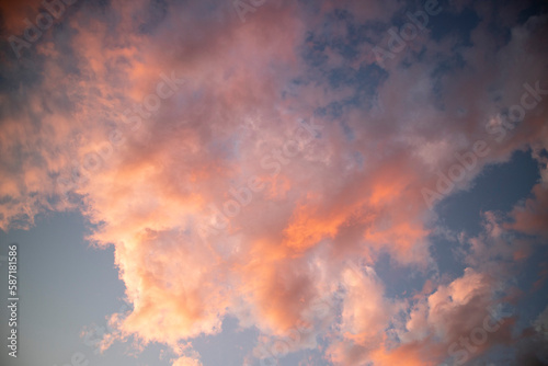 Photographic shot of the colors of the clouds at sunset