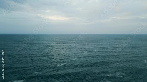 Wallpaper Mural Amazing cloudy seascape beautiful ocean under gray sky. Aerial marine horizon. Torontodigital.ca
